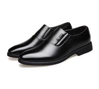 ENWIND Chaussures habillées Noires pour Hommes, Mocassins Classiques Confortables à Enfiler, Chaussures de Bureau Formelles antidérapantes pour Hommes,Noir,40 EU