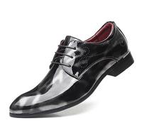 ENWIND Chaussures Habillées Oxford À Bout Pointu pour Homme Chaussures Derbys De Soirée Uniformes Chaussures Brogues De Bureau,Noir,39 EU