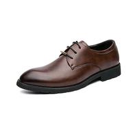 ENWIND Homme Chaussures de Ville à Lacets Officiel Urban Oxfords Costume Entreprise Derbies Mariage Brogues Chaussures,Marron,44 EU