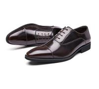 ENWIND Hommes Chaussure d'affaires Formels en Cuir d'unité Centrale Chaussures habillées Costume de Mariage Chaussure Derbys à Lacets,Marron,44 EU