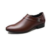 ENWIND Hommes Chaussures d'affaires Bout Pointu Oxford Chaussures Mariage Derby Chaussures Formelles Habillées Chaussures en Cuir,Marron,46 EU