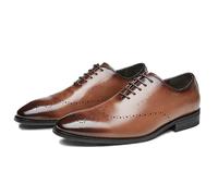 ENWIND Hommes Chaussures Habillées Lacets Formelles Affaire Mariage Brogues Bureau Chaussures Derby,Marron,42 EU