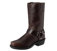 ENWIND Hommes Cuir Équitation Moto Bottes Chevalier Mi-Mollet Bout Carré Western Cowboy Biker Bottes, Marron, 39 EU