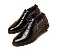 ENWIND Hommes Décontracté en Cuir Plat Mocassins Glisser sur Chaussures de Conduite Mocassins,Noir,47 EU