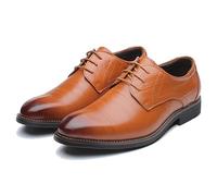 ENWIND Hommes en Cuir Formelle Affaires Oxford Derby Chaussures Brogue Wingtip Rétro Robe Chaussures pour Hommes,Jaune,39 EU