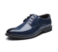 ENWIND Hommes en Cuir Formelle Affaires Oxford Derby Chaussures Brogue Wingtip Rétro Robe Chaussures pour Hommes,Bleu,46 EU