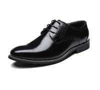 ENWIND Hommes en Cuir Formelle Affaires Oxford Derby Chaussures Brogue Wingtip Rétro Robe Chaussures pour Hommes,Noir,42 EU