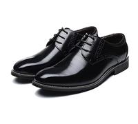ENWIND Hommes en Cuir Formelle Affaires Oxford Derby Chaussures Brogue Wingtip Rétro Robe Chaussures pour Hommes,Noir,42 EU