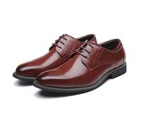 ENWIND Hommes en Cuir Formelle Affaires Oxford Derby Chaussures Brogue Wingtip Rétro Robe Chaussures pour Hommes,Marron,38 EU