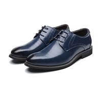 ENWIND Hommes en Cuir Formelle Affaires Oxford Derby Chaussures Brogue Wingtip Rétro Robe Chaussures pour Hommes,Bleu,46 EU