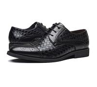ENWIND Hommes Formel Affaire Chaussures De Soirée Belle Apparence Oxford avec Bout carré Microfibre en Cuir Chaussures de Mariée,Noir,42 EU