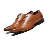 ENWIND Lacets-Up Brogues Derbys Oxford Casual Business Formel Toe Robe de mariée Chaussures,Marron,46 EU