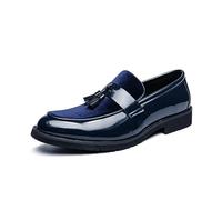 ENWIND Mocassins À Pampilles pour Hommes, Chaussures Habillées Classiques Décontractées À Enfiler,Bleu,38 EU