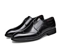 ENWIND Mocassins Plats pour Hommes en Cuir sans Lacet Chaussures Habillées d'affaires Conduite Décontracté Chaussure Bateau,Noir,41 EU