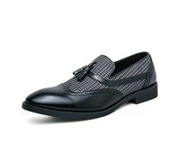 ENWIND Mocassins pour Hommes Chaussures Décontractées en Faux Cuir Chaussures Bateau,Noir,39 EU