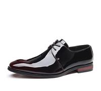 ENWIND Oxford Ville Habillées Formelles Chaussure Derby Affaires À Lacets Costume Chaussures De Mariage pour Hommes,Rouge,38 EU