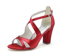 ENWIND Sandales À Talons pour Femme Confortable Talon Bloc Chaussures Habillée D'été avec Sangle Croisée pour Bal De Fin D'année, Fête