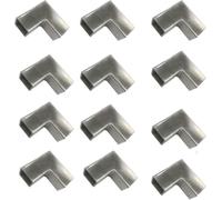 ENWINDXS 3 Way Corner Joints for 1.5 inch Square Tube, 4 6 8 12 Pcs 3 Way Stainless Steel Corner Connector Tee Pipe Fittings, Square Tube Fittings-2 Way Connector, L Shape(Silver-12pcs,L Shape-2 Way)