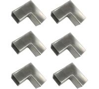 ENWINDXS 3 Way Corner Joints for 1.5 inch Square Tube, 4 6 8 12 Pcs 3 Way Stainless Steel Corner Connector Tee Pipe Fittings, Square Tube Fittings-2 Way Connector, L Shape(Silver-6pcs,L Shape-2 Way)