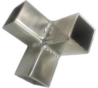 ENWINDXS 3 Way Square Tube Corner Coupler, 2 inch 2 Way Pipe Connector, Tube Fitting Fence Guardrail Rail Clamp(Silver-1pc,Structural Corner-3)