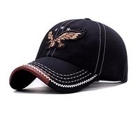 Enwokran Casquette De Baseball Homme，Chapeaux de Baseball d'aigle Brodé, Unisexe 3D Brodé À La Main Chapeau de Soleil Décontractée Tendance (Noir)