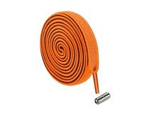 ENWWCH 1 paire de lacets à fermeture métallique Capsule rapide, sans attaches, élastiques, plats élargis 8MM, for adultes Pour Adultes(14 Orange)