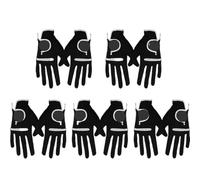 ENWWCH 10 pièces Gant de Golf for Hommes Main Gauche Droite Micro Fibre Douce Gants Respirants pour Toutes Les Saisons(5 Pairs Black,Size 22-S)