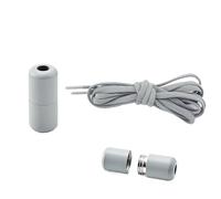 ENWWCH 2 ensembles Version lacets élastiques sans cravate de chaussure verrouillage en métal for baskets adultes lacet rapide paresseux chaussures Pour Adultes(All Grey)