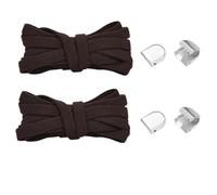 ENWWCH 2 paires de lacets sans cravate for chaussures 8MM élastiques plats baskets adulte lacet rapide attaches accessoires Pour Adultes(Coffee)
