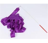 ENWWCH 3 pièces Rubans de Gymnastique colorés Ruban Danse Rythmique Filles Art Ballet Streamer Tige virevoltante Arc-en-Ciel bâton entraînement pour Les Spectacles(Purple)