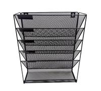 ENWWCH 5 poches maille mur porte-fichiers bureau suspendu dossier porte-revues trieur de courrier for dossiers livres A4 papiers noir Pour Documents