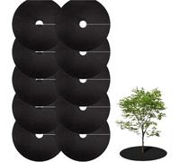 ENWWCH Anneau de paillis d'arbre Non tissé, 15 pièces, Tapis Anti-Mauvaises Herbes, barrière en Tissu paysager, réutilisable for Le contrôle pour Paillage(32CMx32CM)