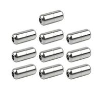 ENWWCH Fermoirs à lacets élastiques, 10 pièces, boucles de verrouillage Capsule en métal, extrémités pointe, sans cravate, accessoires lacet paresseux Pour Adultes(Silver)