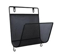 ENWWCH Furniture Iron Art Hanging Wall Storage Bookshelf Minimalist Style Magazine Rack Living Room Books And Newspapers Racks Pour Documents(Black)