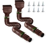 ENWWCH Lot de 2 rallonges Descente gouttière 53 à 170 cm, avec adaptateurs for Le Drainage des eaux pluviales pour Pelouse(Brown)