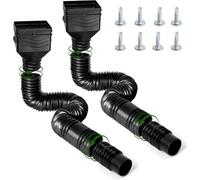 ENWWCH Lot de 2 rallonges Descente gouttière 53 à 170 cm, avec adaptateurs for Le Drainage des eaux pluviales pour Pelouse(Black)