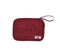 ENWWCH Lot De 2 Sacs Rangement Portables for Câbles Électroniques, Étui Voyage Multifonctionnel Accessoires Numériques(Red)