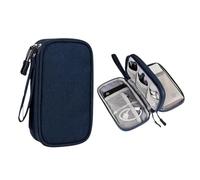 ENWWCH Lot de 2 Sacs Rangement Portables for Produits numériques Voyage, Organiseur câbles données USB, boîte Chargement for Casque et écouteurs(Blue)