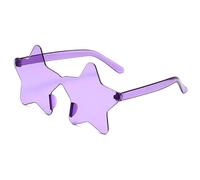 ENWWCH Lot de 20 lunettes soleil sans monture en forme d'étoile, couleur unie, style disco, tendance, for femmes et hommes Pour Fête(Purple)