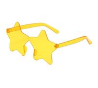 ENWWCH Lot de 20 lunettes soleil tendance en forme pentagramme, sans cadre, d'étoile, for soirées, discothèques, amusantes, for la plage, for femmes et hommes Pour Fête(Dark yellow)