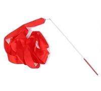 ENWWCH Ruban de Danse coloré for Filles, 5 pièces, Banderole Gymnastique, Art Rythmique, Tige tournante, bâton Arc-en-Ciel, entraînement Sportif pour Les Spectacles(Red,4m)