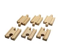 Enwye Ensemble de 8 accessoires de voie droite en bois pour train Thomas avec 4 voies droites doubles concaves et 4 voies doubles convexes