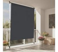 ENWYTE Auvent Vertical intimité Protection Solaire écran de confidentialité auvent latéral de Balcon Stores enrouleurs extérieurs manivelle Aucun perçage requis(White Pole x Gray Fabric,1.0 * 2.7m)