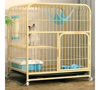ENWYTE Cage Pour Chat Maison Pour Chat Bac À Litière Pour Chat Enclos Pour Animaux De Compagnie Avec Portes Avant Échelles De Rampe Plates-formes De Repos Plateau De Lits Cage Hamac Pour(78X55X85cm,Ye