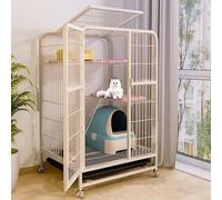 ENWYTE Cage Pour Chat Maison Pour Chat Bac À Litière Pour Chat Enclos Pour Animaux De Compagnie Avec Portes Avant Échelles De Rampe Plates-formes De Repos Plateau De Lits Cage Hamac Pour(78X55X108cm,W