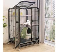 ENWYTE Cage Pour Chat Maison Pour Chat Bac À Litière Pour Chat Enclos Pour Animaux De Compagnie Avec Portes Avant Échelles De Rampe Plates-formes De Repos Plateau De Lits Cage Hamac Pour(78X55X108cm,B
