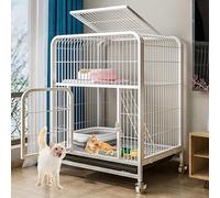 ENWYTE Cage Pour Chat Maison Pour Chat Bac À Litière Pour Chat Enclos Pour Animaux De Compagnie Avec Portes Avant Échelles De Rampe Plates-formes De Repos Plateau De Lits Cage Hamac Pour(60X45X66cm,Wh