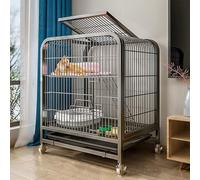 ENWYTE Cage Pour Chat Maison Pour Chat Bac À Litière Pour Chat Enclos Pour Animaux De Compagnie Avec Portes Avant Échelles De Rampe Plates-formes De Repos Plateau De Lits Cage Hamac Pour(60X45X66cm,Bl