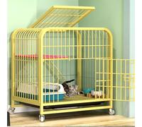 ENWYTE Cage Pour Chat Maison Pour Chat Bac À Litière Pour Chat Enclos Pour Animaux De Compagnie Avec Portes Avant Échelles De Rampe Plates-formes De Repos Plateau De Lits Cage Hamac Pour(60X45X66cm,Ye