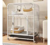 ENWYTE Cage Pour Chat Maison Pour Chat Bac À Litière Pour Chat Enclos Pour Animaux De Compagnie Avec Portes Avant Échelles De Rampe Plates-formes De Repos Plateau De Lits Cage Hamac Pour(70X51X94cm,Wh